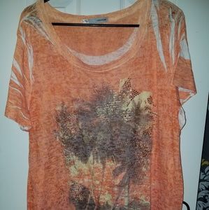 Maurices thin tropical short sleeve top